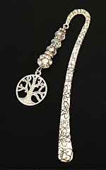 tree of life bookmark-3-125mm silver hummingbird with leaded glass crystals